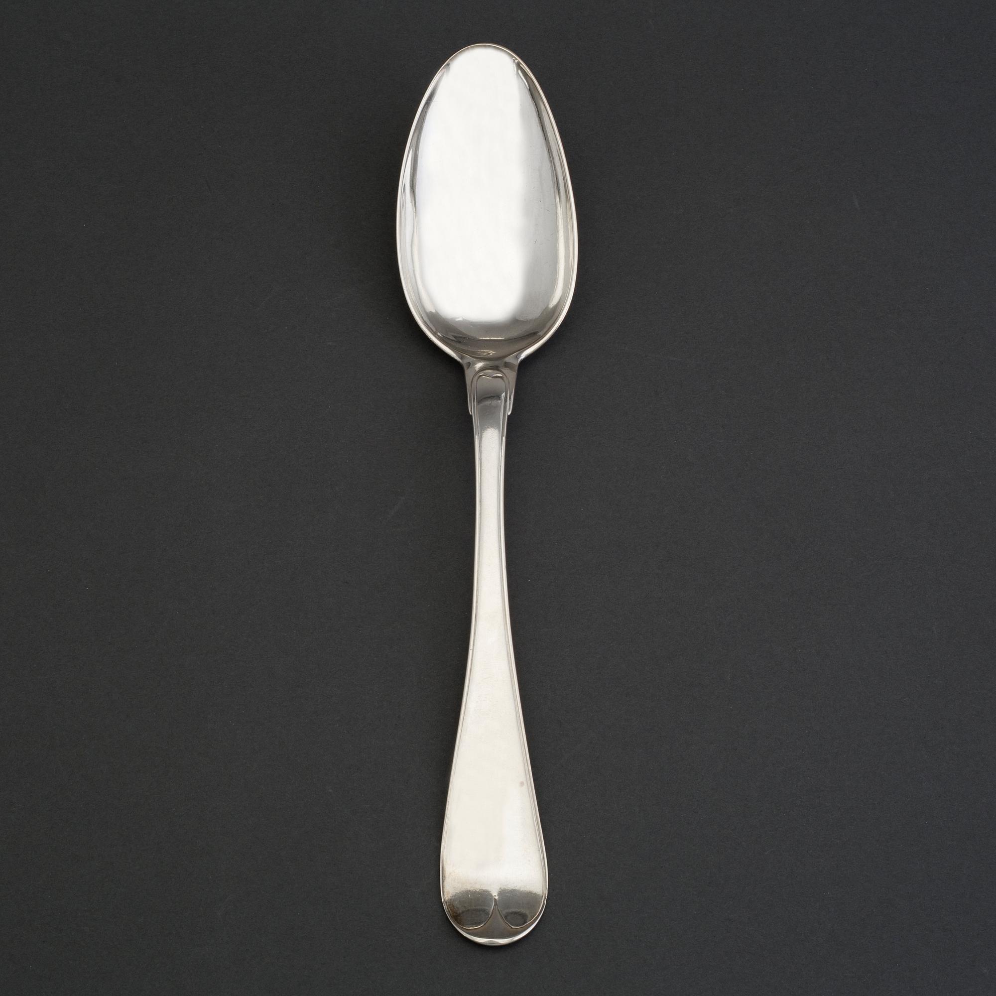 A silve spoon by JOHAN WILHELM ZIMMERMANN, Stockholm, 1791.