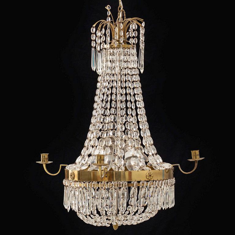 An Empire style chandelier, early 20th century.