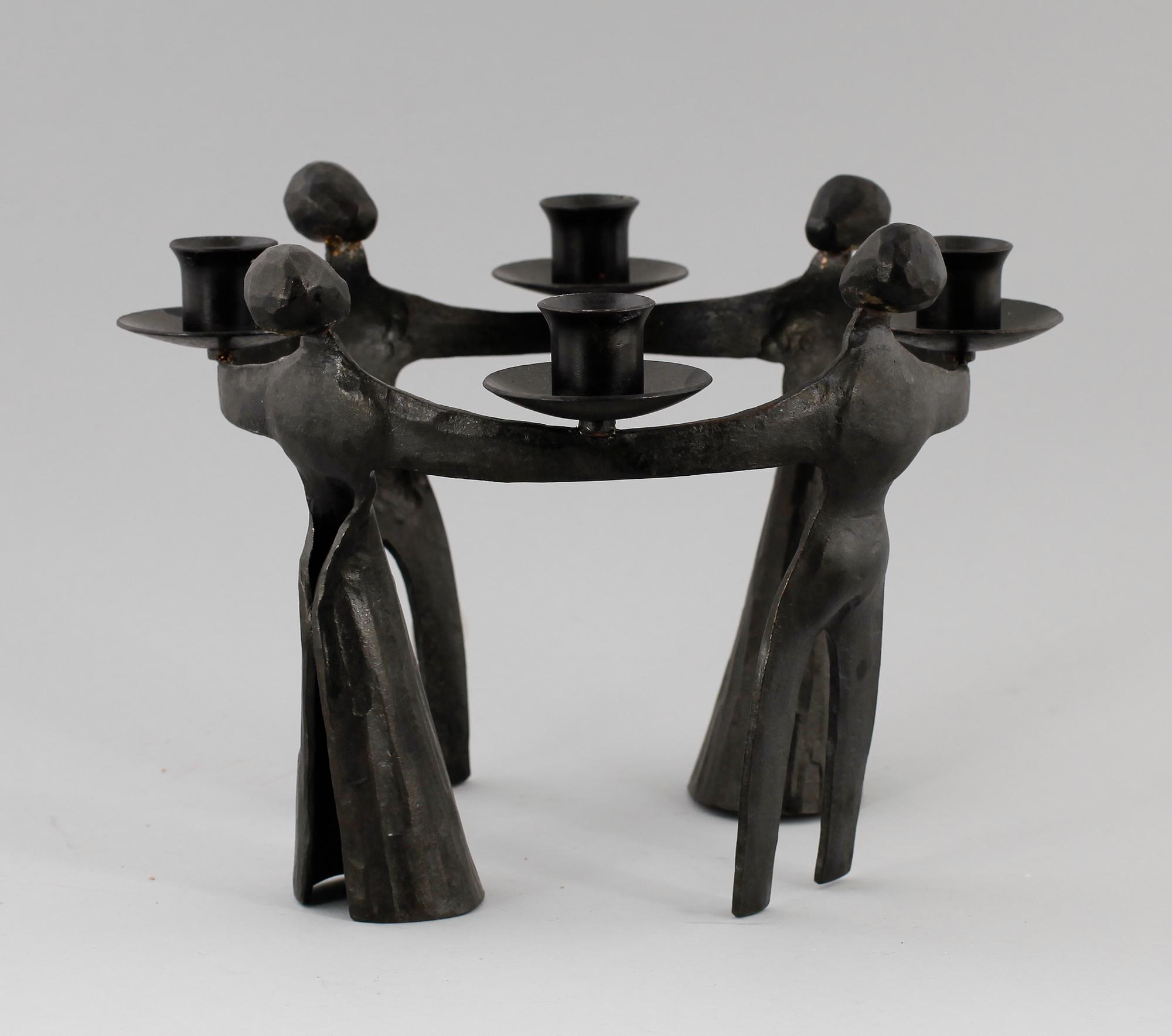 LJUSSTAKE, smide, Tom Larsen, monogramsignerad.