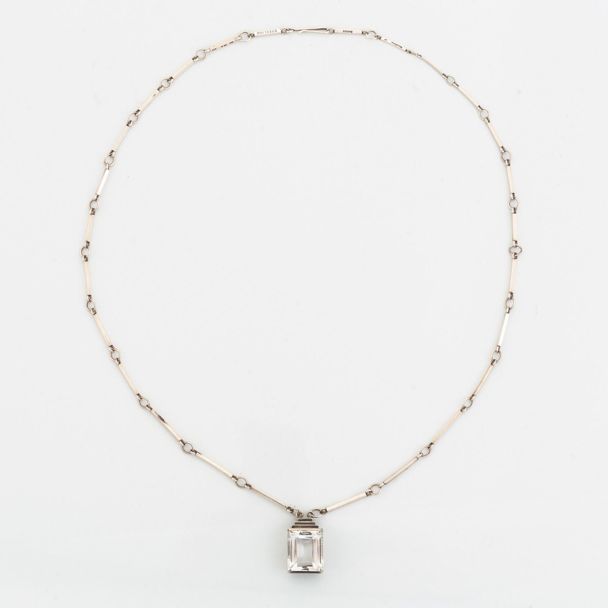 Wiwen Nilsson, a silver and rock crystal necklace.