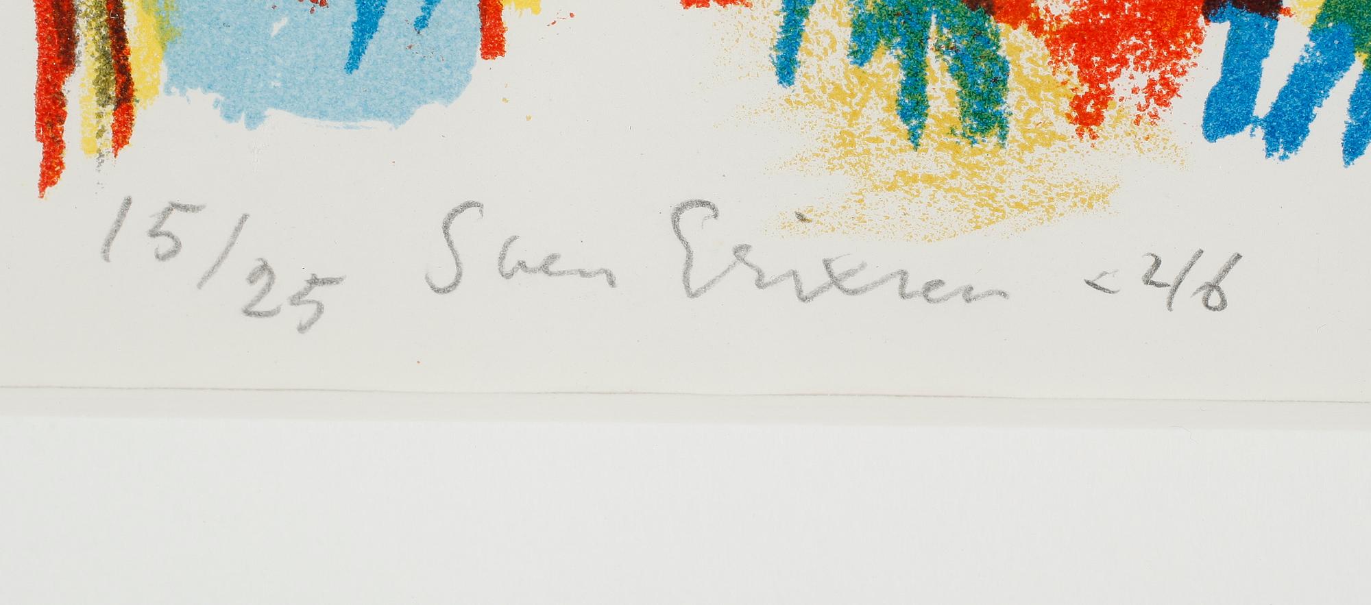 SVEN X:ET ERIXSON, färglitografi, signerad och daterad -46, numrerad 15/25.