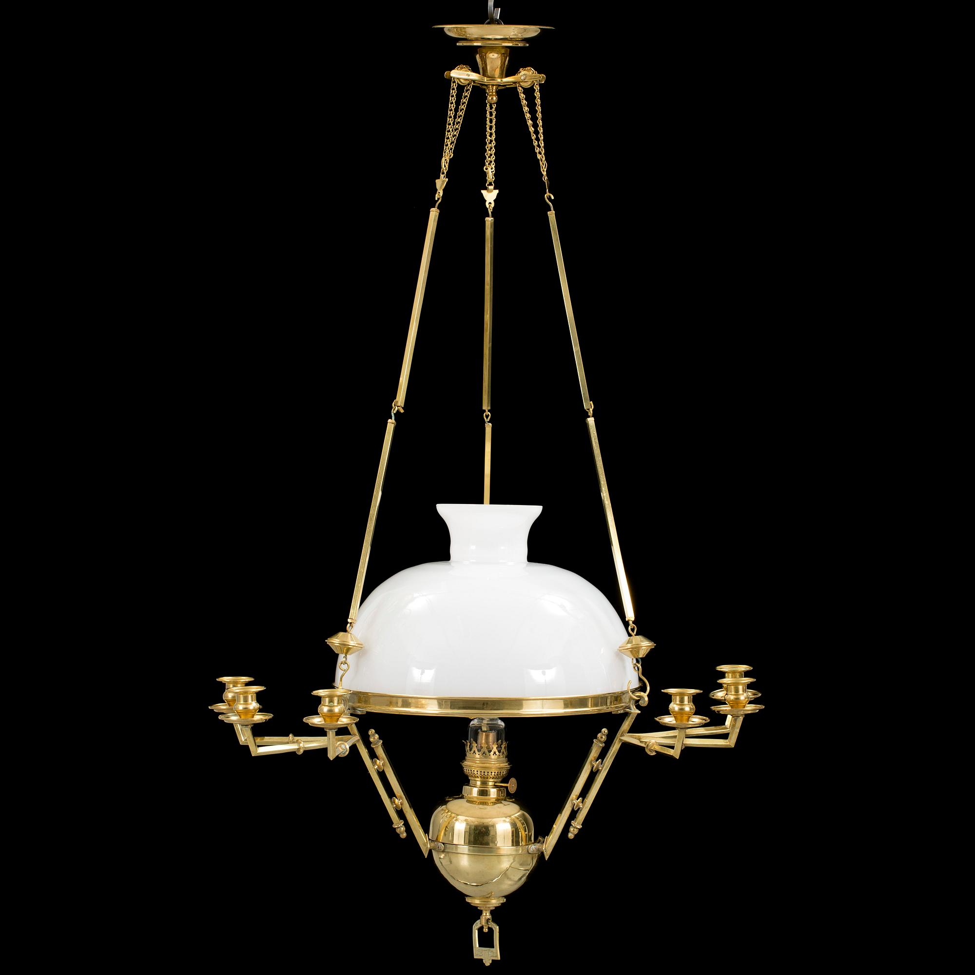 FOTOGENLAMPA/TAKLAMPA, mässing, jugend, tidigt 1900-tal.