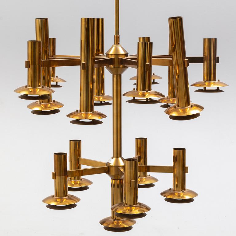 A brass ceiling light by Holger Johansson, Westal.