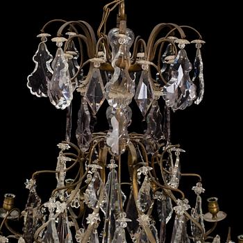 A Rococo-style eight-light chandelier, early 20th century.