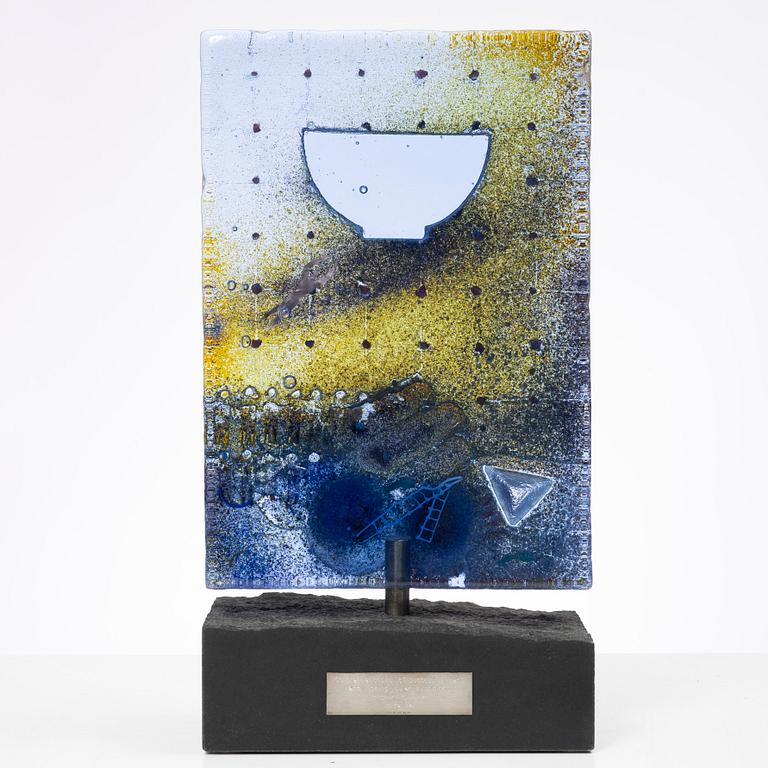 Bertil Vallien, dubbelsidig skulptur, glas, numrerad 23/30, Kosta Boda.