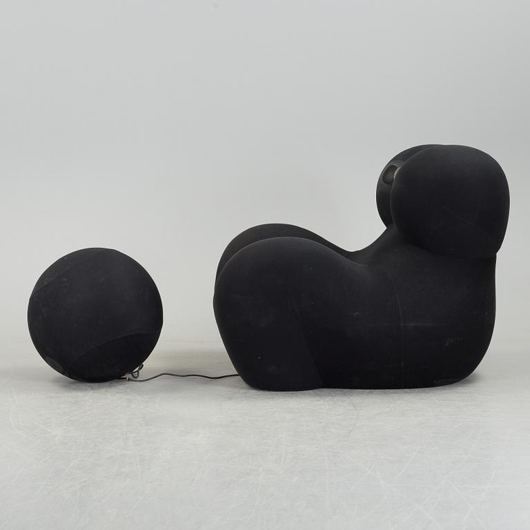 GAETANO PESCE, a "La Mama" easy chair with ottoman, B & B, Italia.