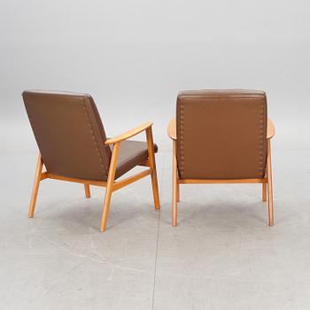 FÅTÖLJER, ett par, 1960-tal.