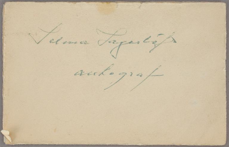 SELMA LAGERLÖF (1858-1940), autograf.