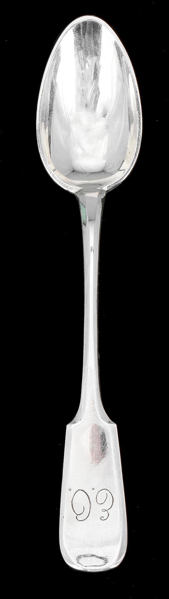 BESTICK, 46 delar, silver, bla Gustaf Wallin, Falun, 1849. 1800-1900-tal. Ca 1078g.