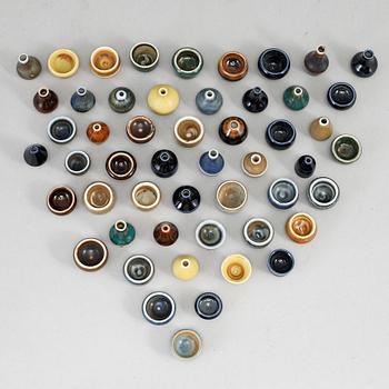 RÖRSTRAND, a set of 52 stoneware mini miniature vases and bowls.