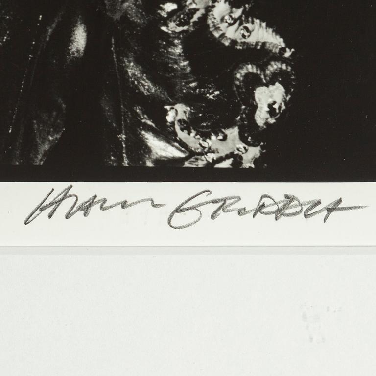 HANS GEDDA, gelatin silver print signed Hans Gedda. Also numbered 8/10 and dated 2008 on verso.