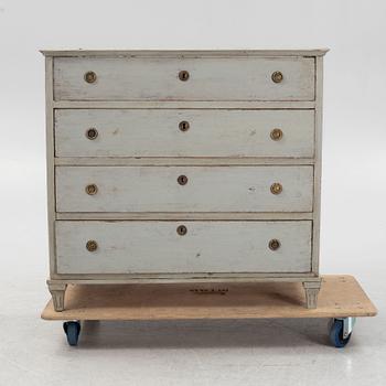 A painted chest of drawers, 19th Century.