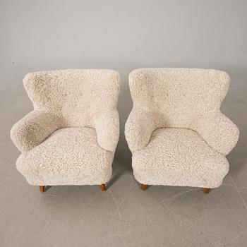 Ilmari Lappalainen, armchairs, a pair, "Laila", Asko 1950s.
