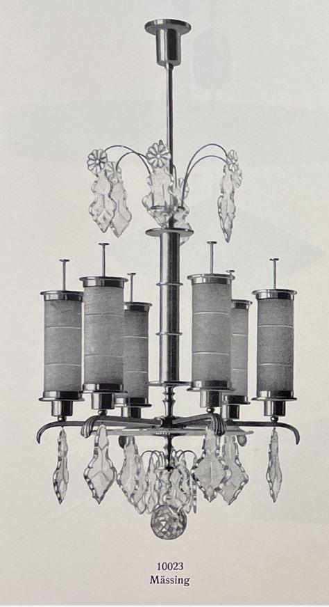 Harald Notini, a ceiling lamp model 10023, Arvid Böhlmarks Lampfabrik, Stockholm, 1930s.