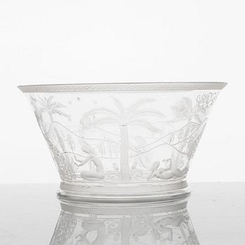 Edward Hald, graverad skål, Orrefors 1926.