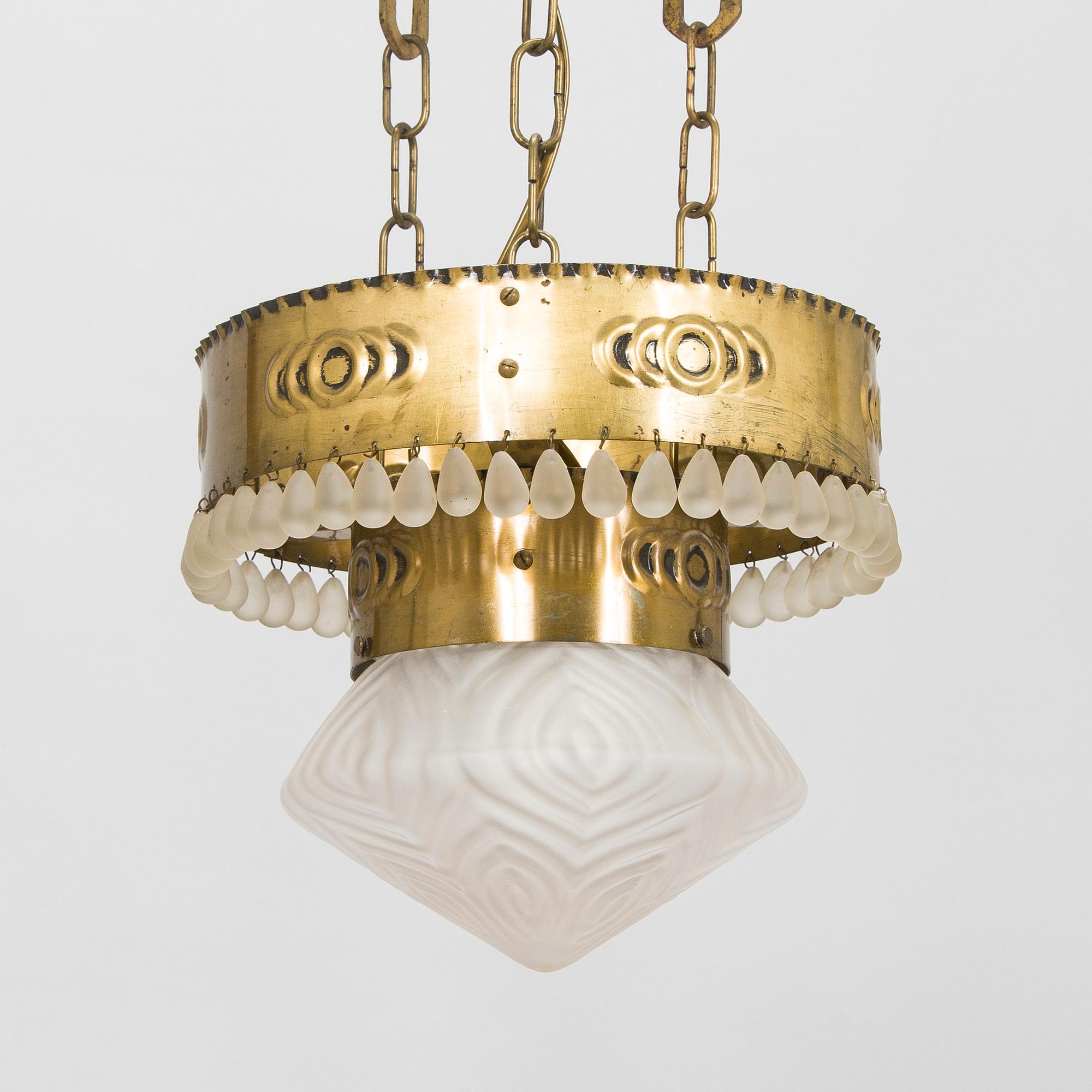 An early 20th century ceiling light.