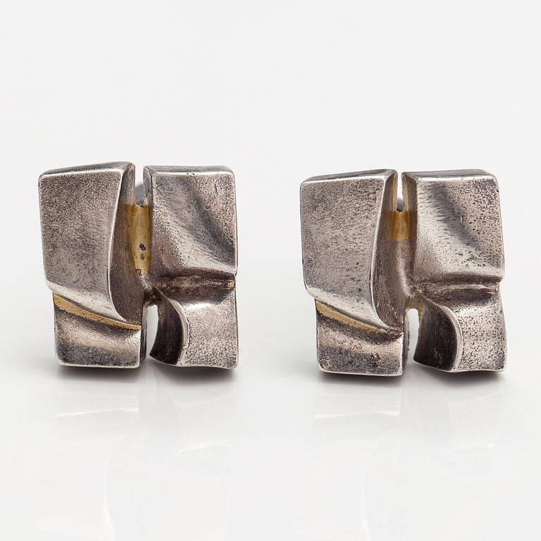 Björn Weckström, "Polaris", a pair of sterling silver cufflinks. Lapponia 1976.