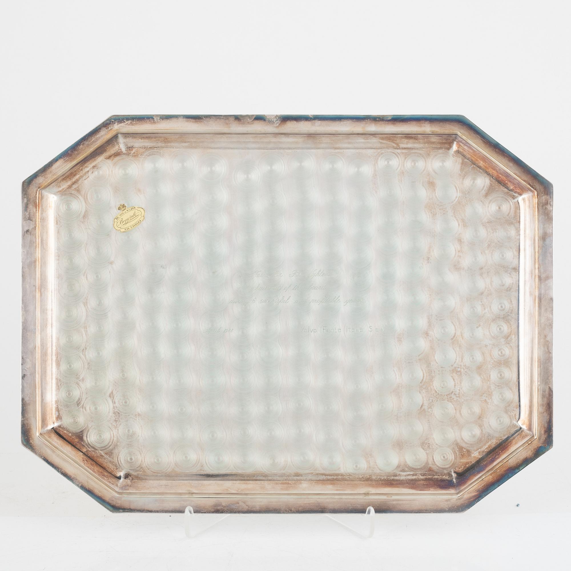 A silver tray, Boggiali, Italy, second half of the 20th century.
