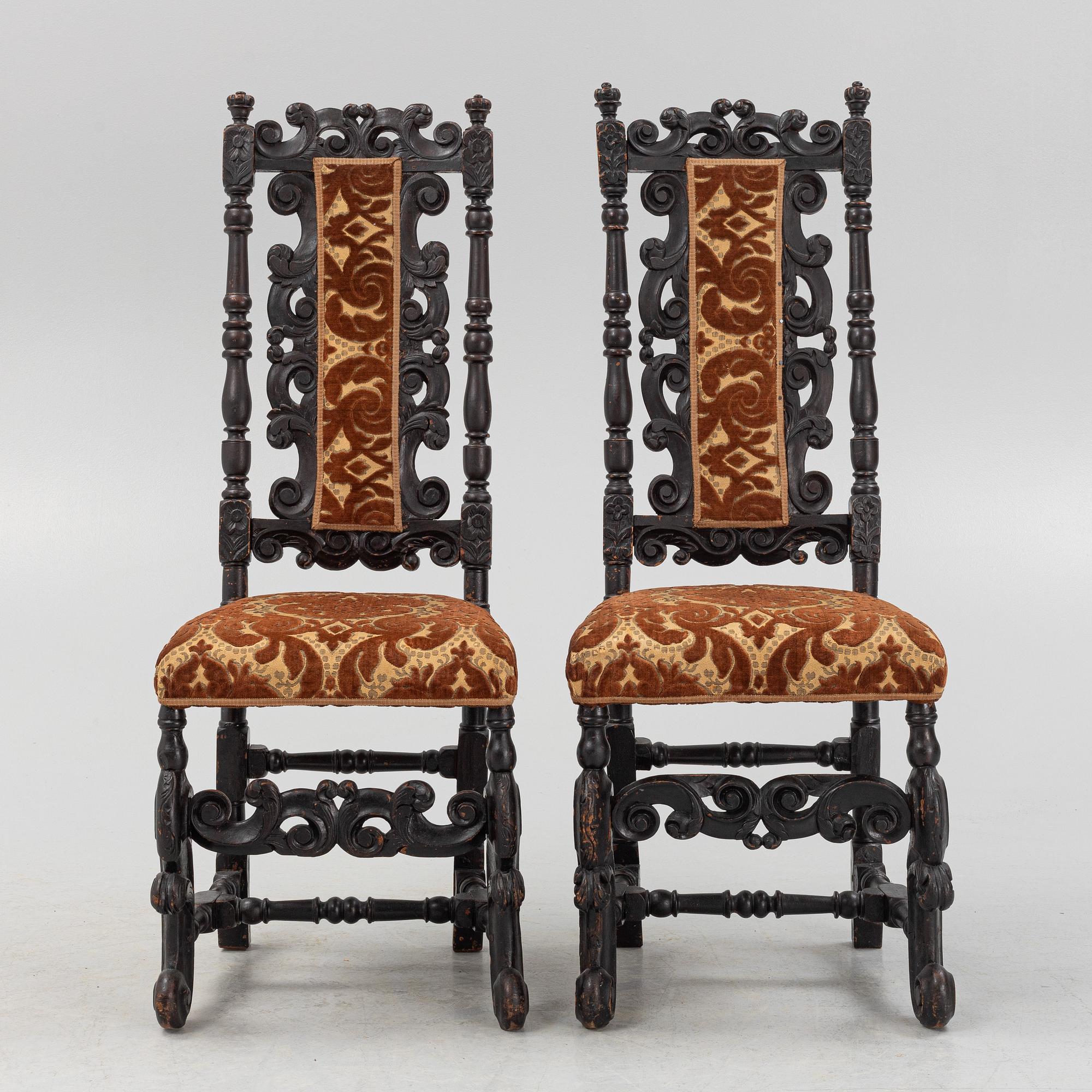 Stolar, ett par, Barock, 1700-tal.