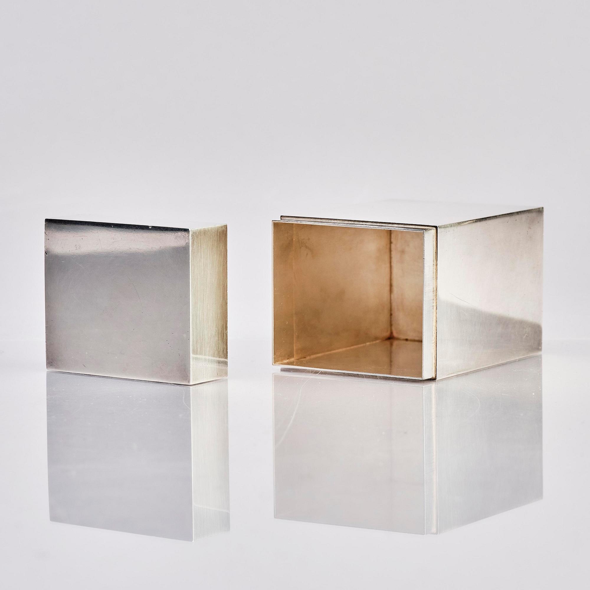 Wiwen Nilsson, a rectangular sterling lidded box, Lund Sweden 1962, reportedly a gift from Wiwen to GAN (Gösta Adrian-Nilsson).