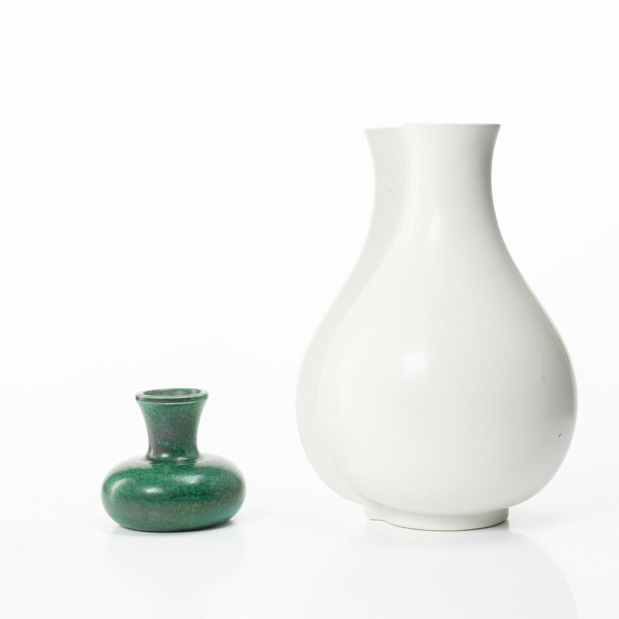 Wilhelm Kåge, 2 stoneware vases, Gustavsberg.