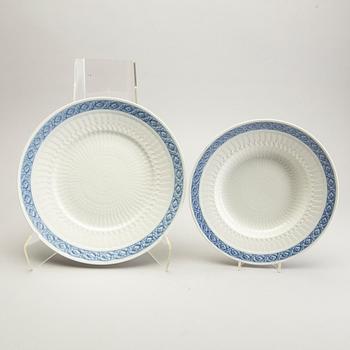 Arnold Krog servis 42 dlr "Blå vifte" Royal Copenhagen Danmark porslin 1900-talets andra hälft.