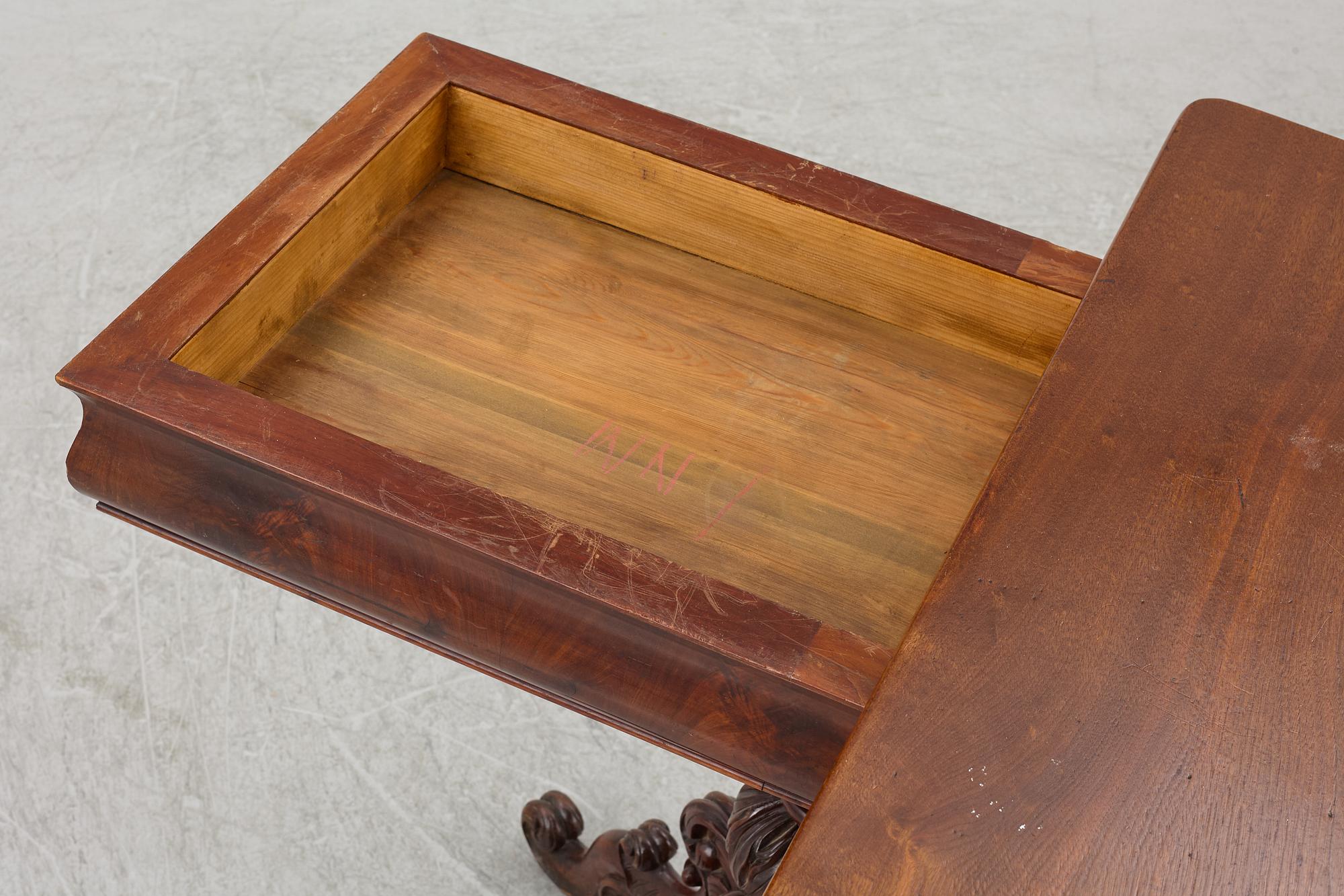 A rococo style card table, 19th century.
