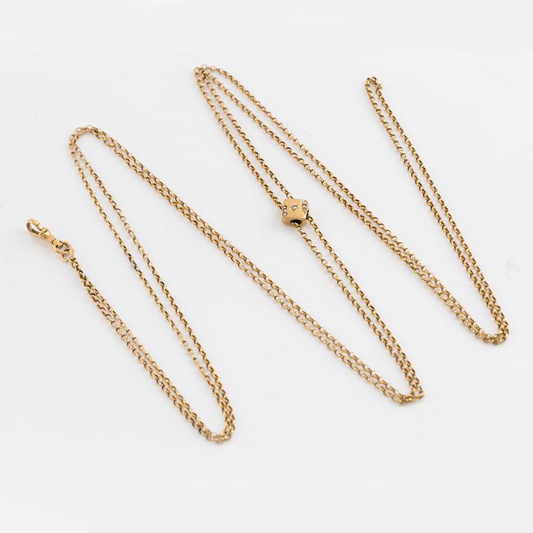 Goldchain with lock. 18 carat gold, Gustav Dahlgren & Co, Malmö, 1905.