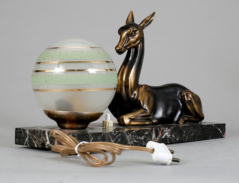 BORDSLAMPA, art deco, 1930/40-tal.