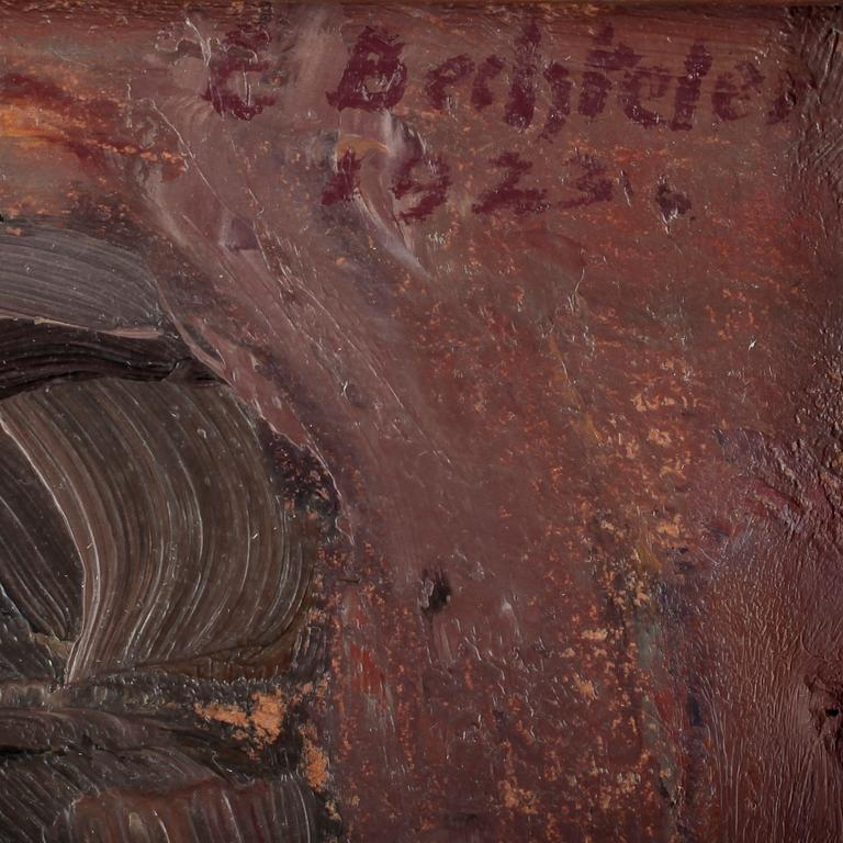 EDUARD BECHTELER, olja på pappannå, sign o dat 1923.