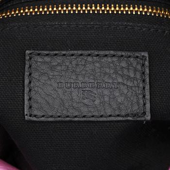 BURBERRY, a black leather shoulder bag.