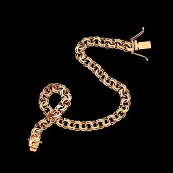 ARMBAND, 18 k guld, bismarcklänk. Vikt ca 13 gram.