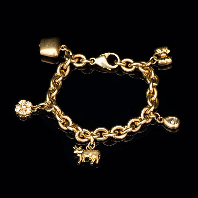 ARMBAND, CHOPARD, 18K guld, briljantslipade diamanter.