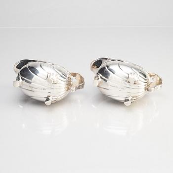 A pair of parcel gilt silver sauce boats, W.A. Bolin, Stockholm 1943.