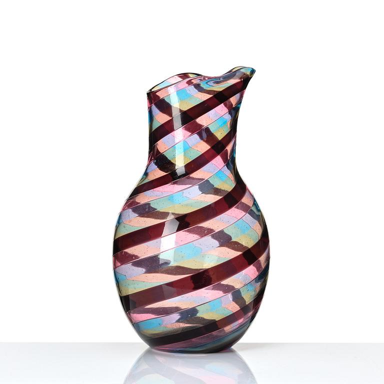 Gio Ponti, & Paolo Venini, a glass pitcher, Venini, Murano Italy 1950-60s.