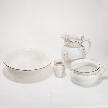 TVÄTTSET, 4 delar, fajans, Arabia, 1900-talets första hälft.