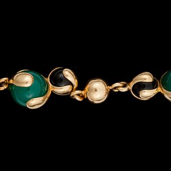 A Marina B green calcedony and onyx necklace.
