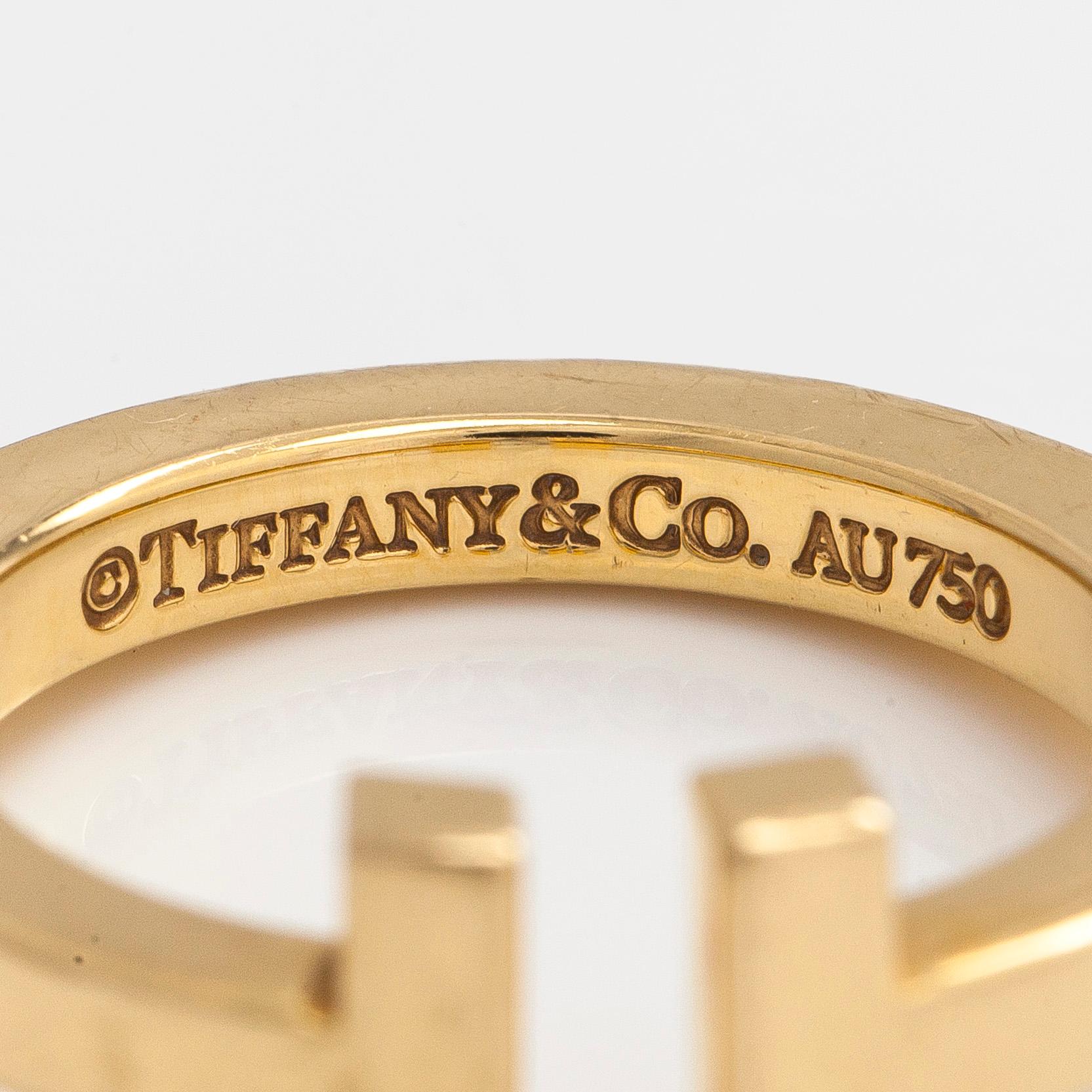 Tiffany & Co,  ring, "T-square", 18K guld.