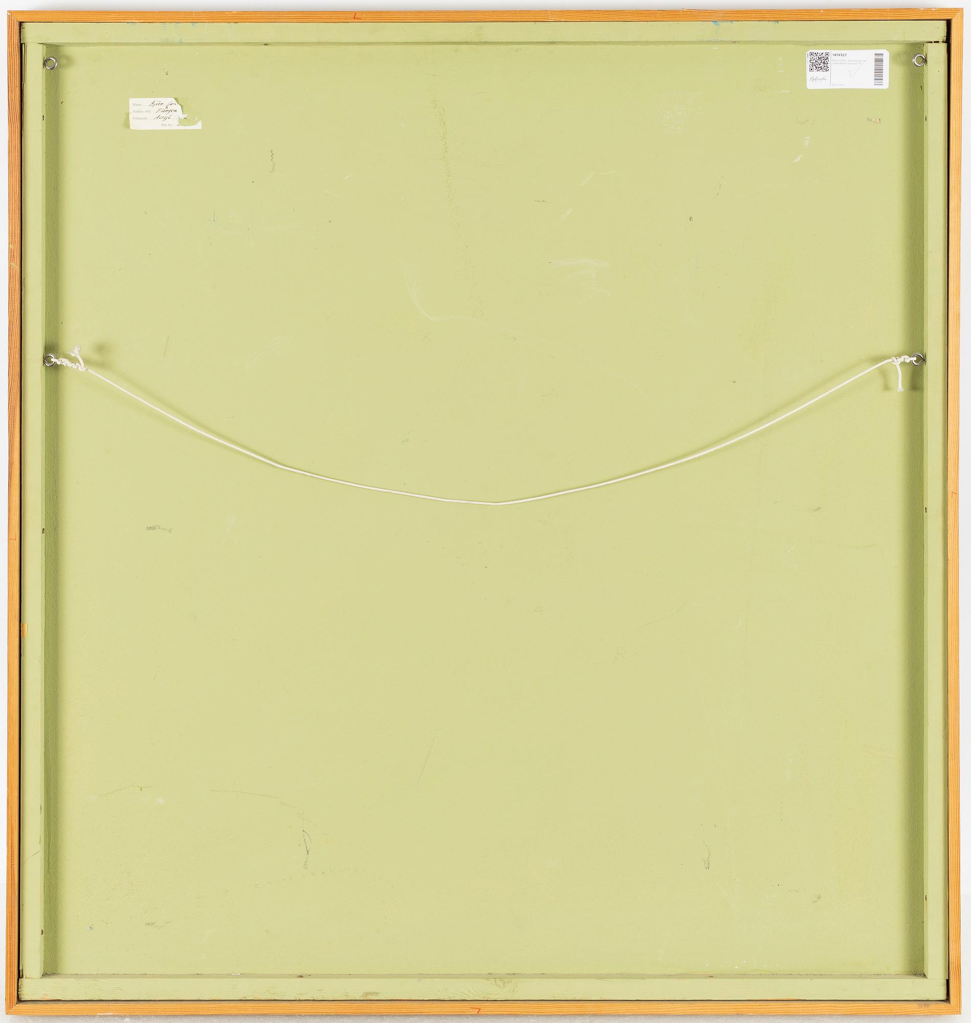 Björn Carlén, akryl på pannå, signerad och daterad 74.