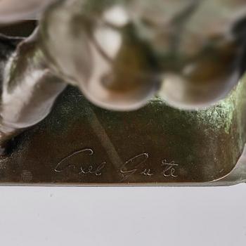 Axel Gute, a pair of Swedish Grace bronze bookends, Herman Bergman konstgjuteri, Stockholm 1920s.