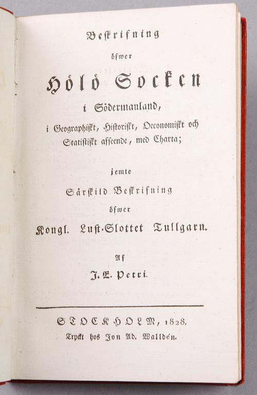 BOK, "Beskrifning av Hölö socken i Södermanland" Johan Eric Petri 1828.
