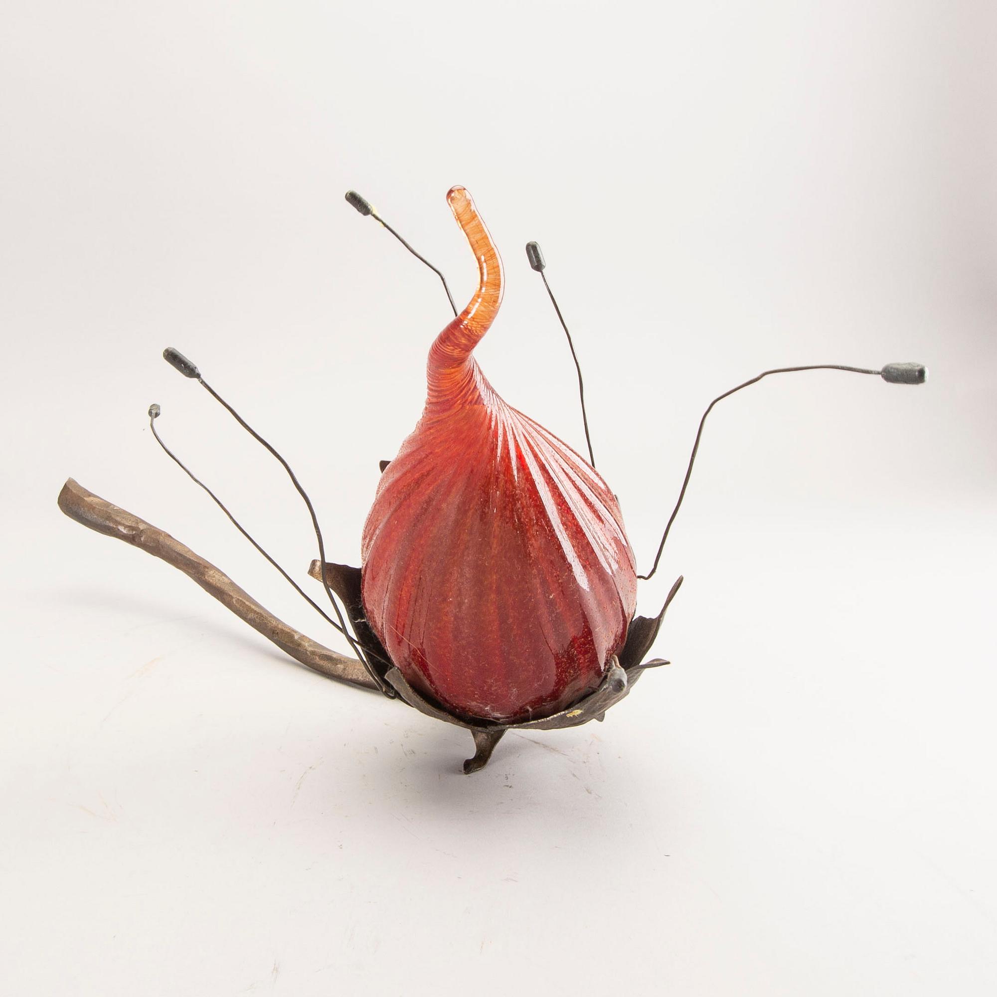 Elna Melusine Jolom och Hannes Nilsson skulptur signerad Österlens Glashytta.