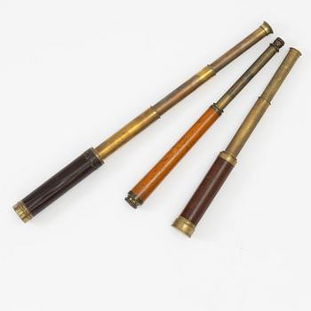 Three telescopes, late 19th century.