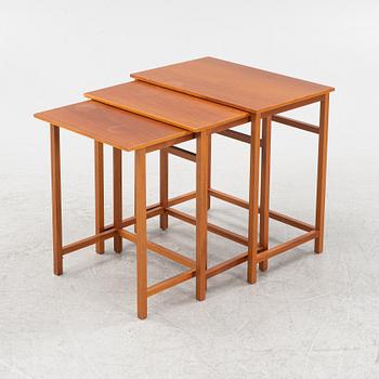 Josef Frank, nesting tables, 3 parts, model 618, Company Svenskt Tenn, after 1985.