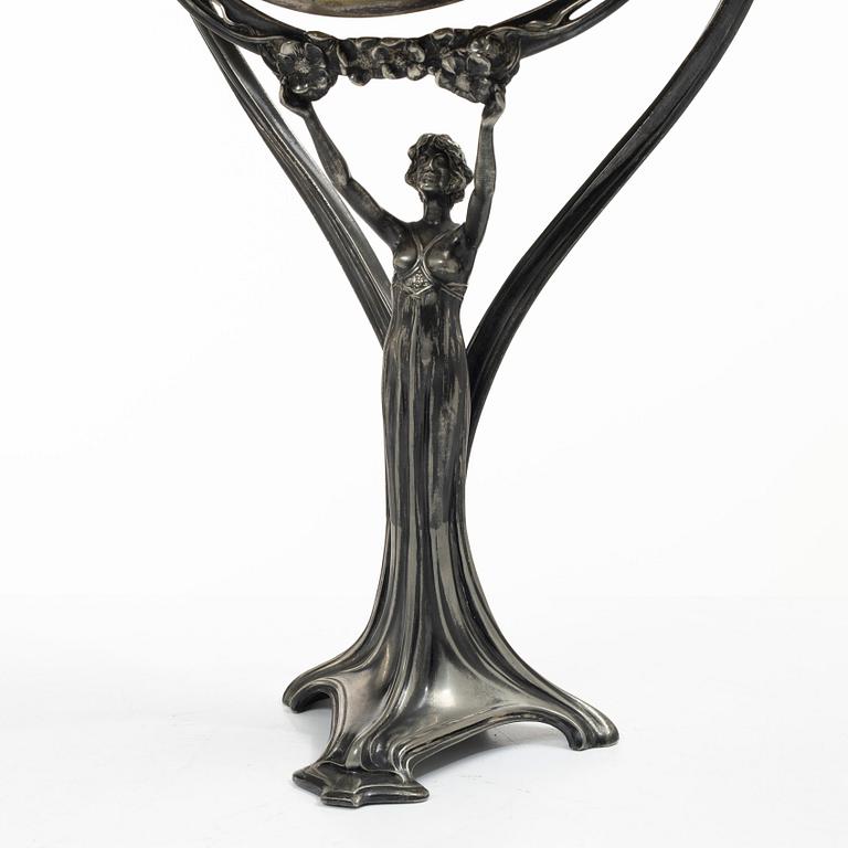 Württembergische Metallwarenfabrik (WMF), an Art Nouveau table mirror, early 20th century.