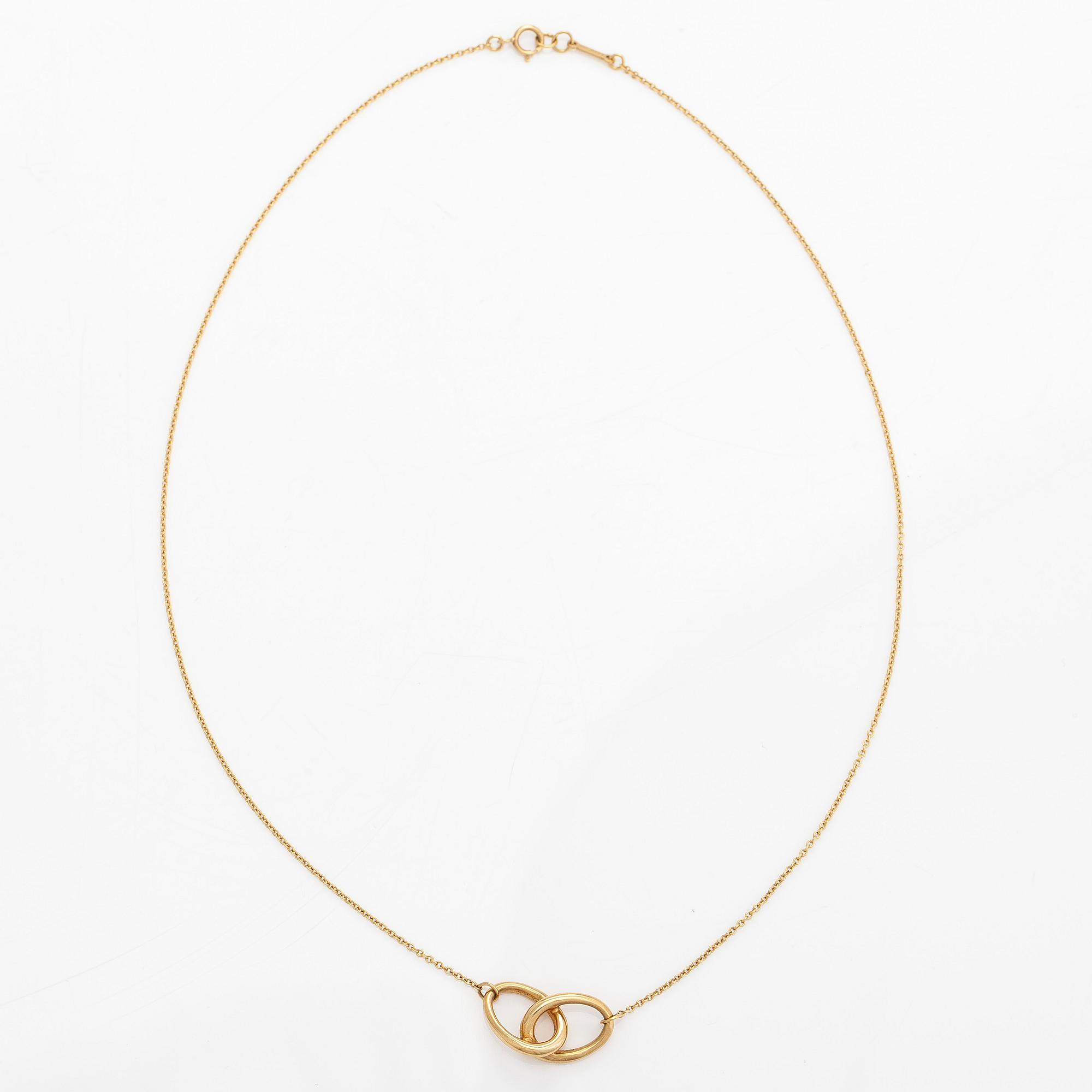 Tiffany & Co, Elsa Peretti, an 18K gold 'Double Loop' necklace.