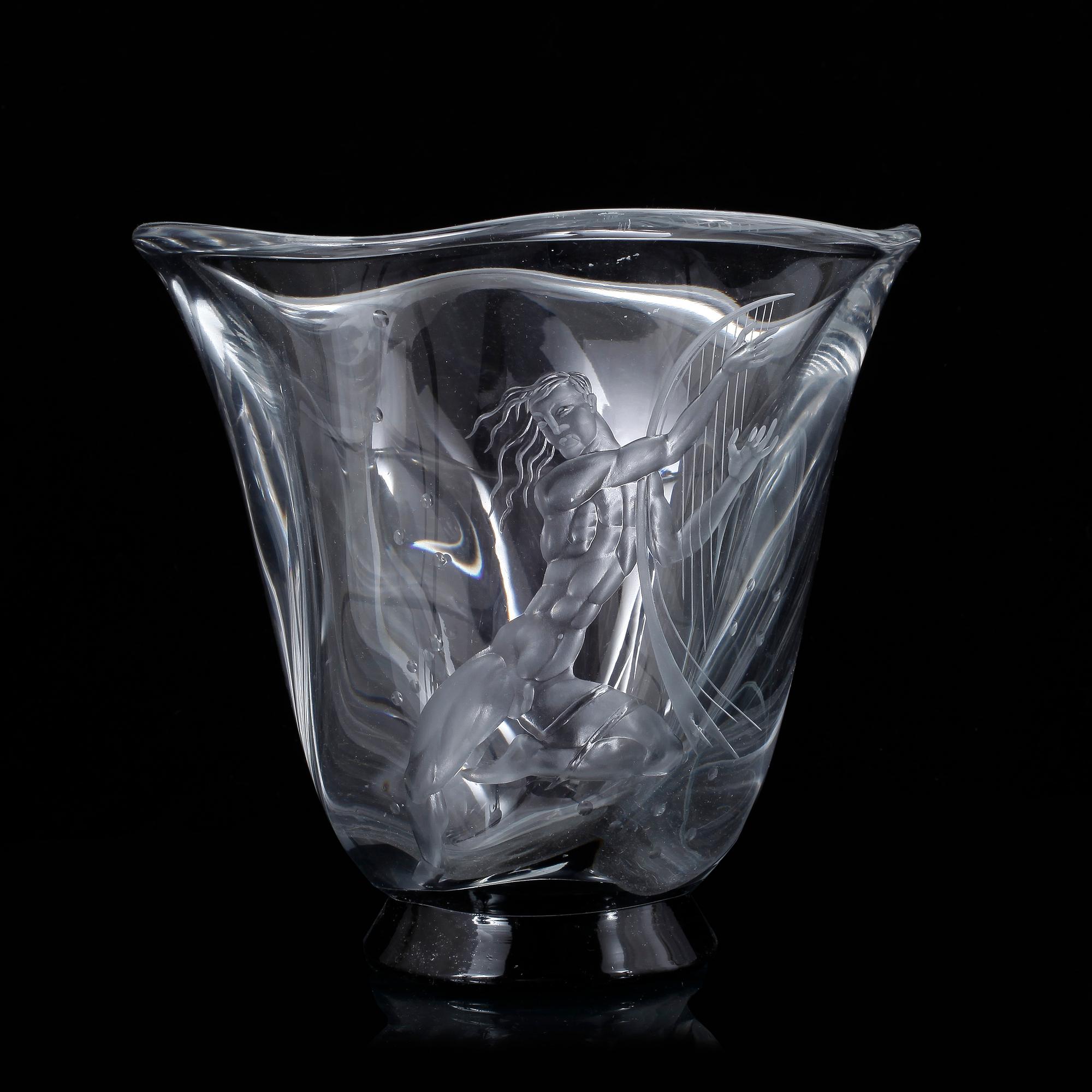 VAS, glas, Vicke Lindstrand, Orrefors, 1933.