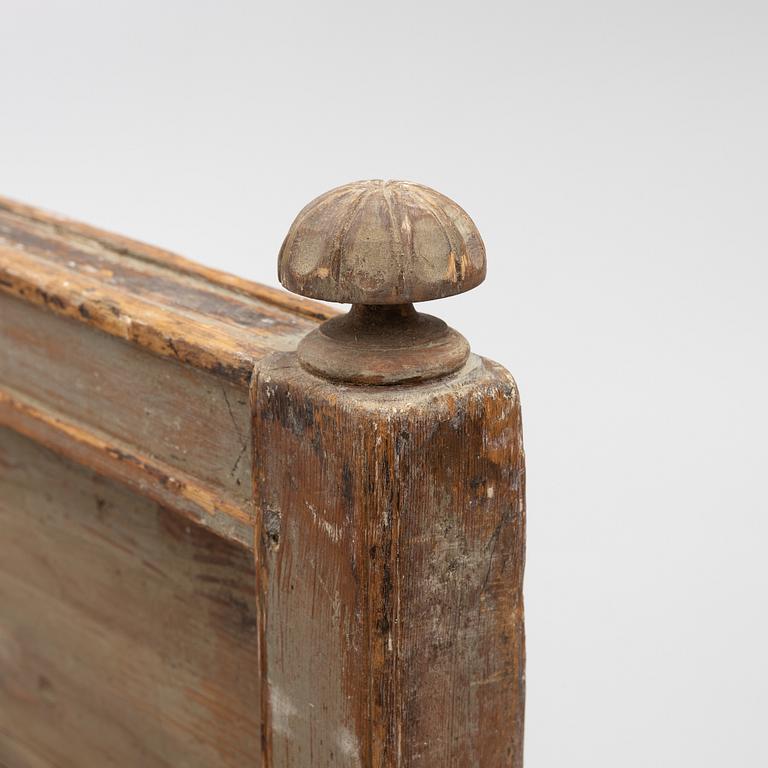 A Gustavian carved bedframe, late 18th century.