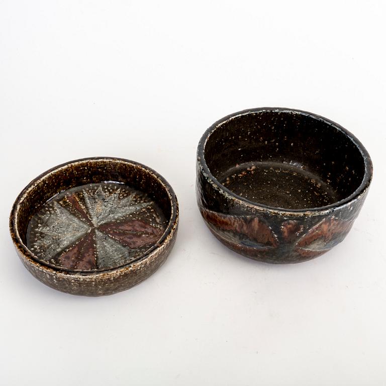 A set of two Carl-Harry Stålhane signed stoneware bowls from Rörstrand.