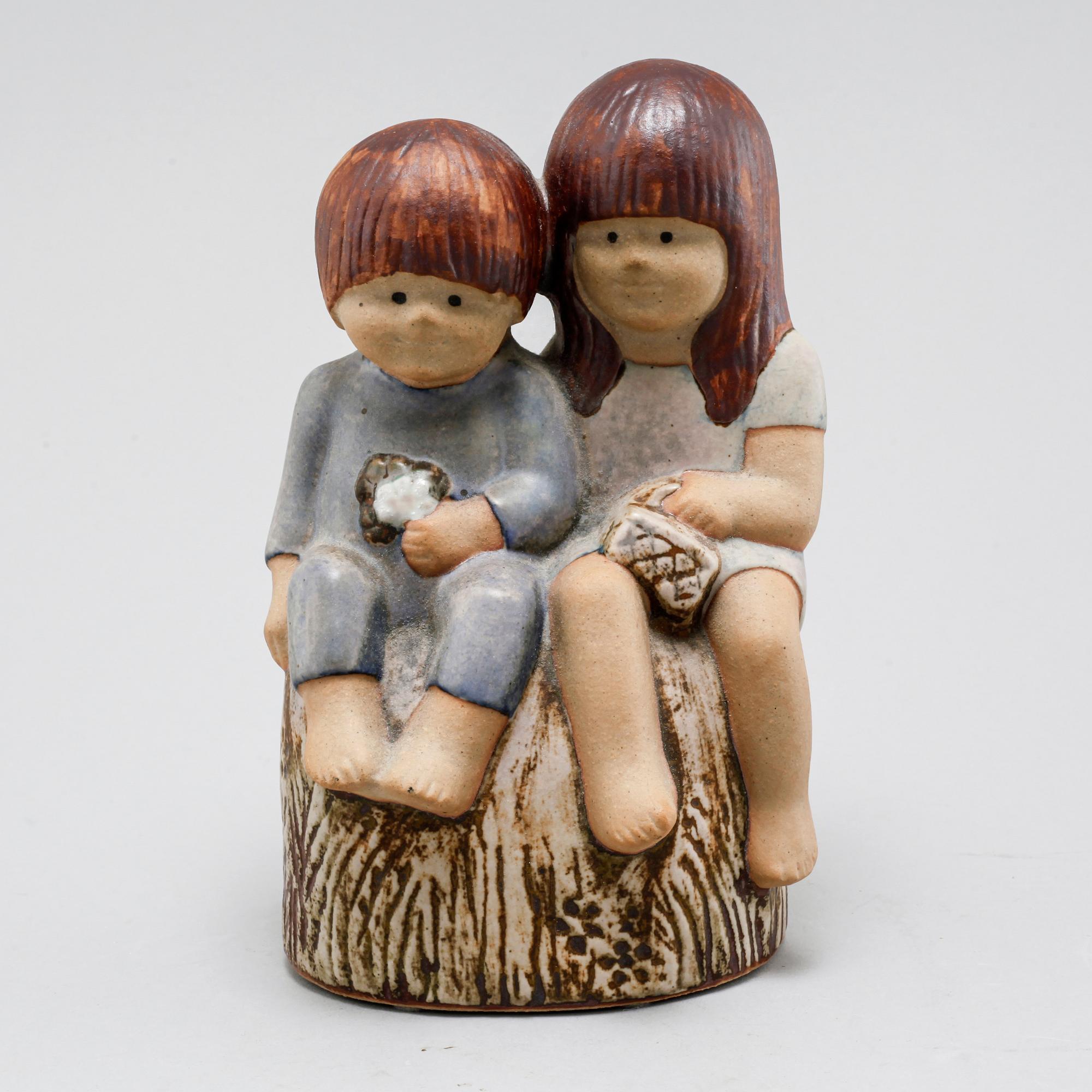 LISA LARSON, three stoneware figurines for Gustavsberg, second half of the 20th century.